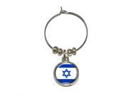 Israel Flag Wine Glass Charm Drink Stem Marker Ring