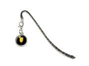 Cocktail Yellow Metal Bookmark Page Marker with Charm
