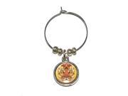 Watercolor Tiger Face Wine Glass Charm Drink Stem Marker Ring