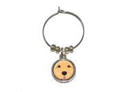 Golden Retriever Face Pet Dog Wine Glass Charm Drink Stem Marker Ring