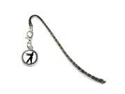 Zombie Walking Black on White Metal Bookmark Page Marker with Charm
