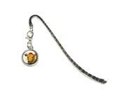 Watercolor Cow Yellow Orange Metal Bookmark Page Marker with Charm