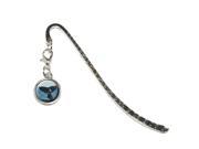Humpback Tail Ocean Whale Watching Metal Bookmark Page Marker with Charm