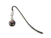 Aircraft Jet Fighter at Sunset Air Force Metal Bookmark Page Marker with Charm
