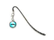 Mustache Funny Blue Metal Bookmark Page Marker with Charm
