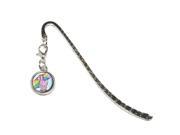 Pink Unicorn on Cloud Rainbow Pony Metal Bookmark Page Marker with Charm