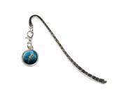 Scuba Diver Blue Ocean Diving Metal Bookmark Page Marker with Charm