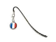 France French Flag Metal Bookmark Page Marker with Charm