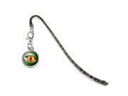 Lizard Yellow Eye Green Scales Metal Bookmark Page Marker with Charm