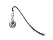 Yin and Yang Chinese Dragon Metal Bookmark Page Marker with Charm