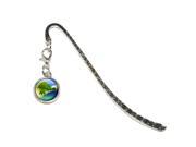 Tropical Paradise Travel Palm Tree Metal Bookmark Page Marker with Charm