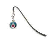 Geometric Shark Blue Metal Bookmark Page Marker with Charm