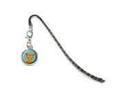 Geometric Cat Ginger Metal Bookmark Page Marker with Charm