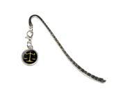 Balanced Scales of Justice Symbol Legal Lawyer Gold and Black Metal Bookmark Page Marker with Charm