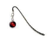Dice Craps Gambling on Black Metal Bookmark Page Marker with Charm
