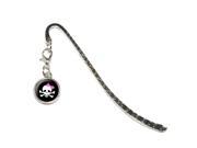 Skulls and Crossbones Daughter Stick Figure Family Girl Metal Bookmark Page Marker with Charm