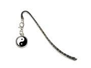 Yin and Yang Chinese Symbol Taoism Metal Bookmark Page Marker with Charm