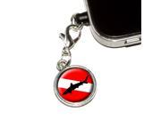 Diving Flag Scuba Diver Dive Shark Universal Fit 3.5mm Earphone Headset Jack Charm Anti Dust Plug fits Mobile Cell Phone iPhone iPod iPad Galaxy