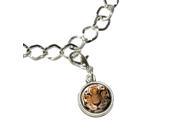 Bengal Tiger Face Silver Plated Bracelet with Antiqued Charm