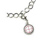 Sniper Scope Sight Target Silver Plated Bracelet with Antiqued Charm