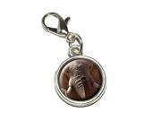Africa African Elephant Antiqued Bracelet Pendant Zipper Pull Charm with Lobster Clasp