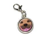 Fawn Pit Bull Face Pitbull Dog Pet Antiqued Bracelet Pendant Zipper Pull Charm with Lobster Clasp