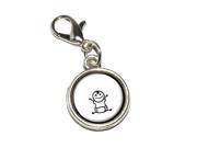 Baby Stick Figure Family Antiqued Bracelet Pendant Zipper Pull Charm with Lobster Clasp