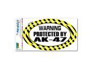 Warning Protected By AK 47 Euro Oval MAG NEATO S™ Automotive Car Refrigerator Locker Vinyl Magnet