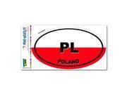 Poland Country Flag PL Euro Oval Flag MAG NEATO S™ Automotive Car Refrigerator Locker Vinyl Magnet