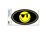 Smile Pirate Smiley Face Happy Euro Oval Yellow Black MAG NEATO S™ Automotive Car Refrigerator Locker Vinyl Magnet
