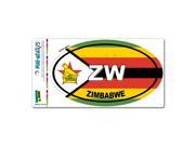 Zimbabwe Country Flag ZW Euro Oval Flag MAG NEATO S™ Automotive Car Refrigerator Locker Vinyl Magnet
