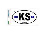 Kansas State Flag KS Euro Oval MAG NEATO S™ Automotive Car Refrigerator Locker Vinyl Magnet