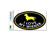 I Love My Wiener Dachshund Euro Oval MAG NEATO S™ Automotive Car Refrigerator Locker Vinyl Magnet