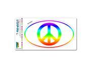 Peace Sign Rainbow Gay Lesbian Euro Oval MAG NEATO S™ Automotive Car Refrigerator Locker Vinyl Magnet