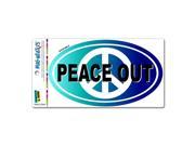 Peace Out Peace Sign Symbol Euro Oval MAG NEATO S™ Automotive Car Refrigerator Locker Vinyl Magnet