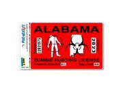 Alabama AL Zombie Hunting License Permit Red United States Biohazard Response Team MAG NEATO S™ Automotive Car Refrigerator Locker Vinyl Magnet