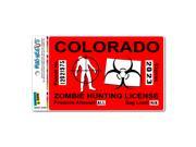 Colorado CO Zombie Hunting License Permit Red Biohazard Response Team MAG NEATO S™ Automotive Car Refrigerator Locker Vinyl Magnet