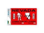 Nevada NV Zombie Hunting License Permit Red Biohazard Response Team MAG NEATO S™ Automotive Car Refrigerator Locker Vinyl Magnet