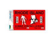 Rhode Island RI Zombie Hunting License Permit Red Biohazard Response Team MAG NEATO S™ Automotive Car Refrigerator Locker Vinyl Magnet
