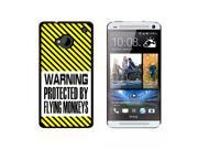 Warning Protected By Flying Monkeys Snap On Hard Protective Case for HTC One 1 Black