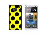 Mega Polka Dots Black Yellow Snap On Hard Protective Case for HTC One 1 Black