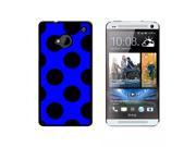Mega Polka Dots Black Blue Snap On Hard Protective Case for HTC One 1 Black