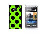 Mega Polka Dots Black Green Snap On Hard Protective Case for HTC One 1 Black