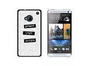 Peace Love Accordion Snap On Hard Protective Case for HTC One 1 Black