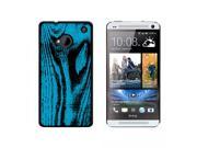 Wood Grain Blue Snap On Hard Protective Case for HTC One 1 Black