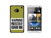 Warning Protected By Guard Dog Snap On Hard Protective Case for HTC One 1 Black