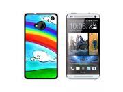 Cartoon Sky Rainbow and Clouds Snap On Hard Protective Case for HTC One 1 Black
