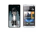 Geometric Winter Fox Snap On Hard Protective Case for HTC One 1 Black