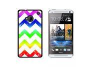 Vintage Chevrons Rainbow Snap On Hard Protective Case for HTC One 1 Black