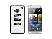 Peace Love Banjo Snap On Hard Protective Case for HTC One 1 Black